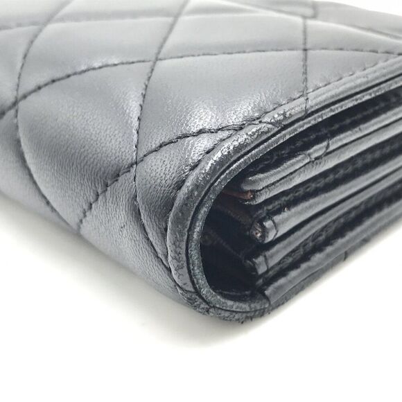 Chanel Lambskin Quilted Long Flap Wallet Black with Silver Hardware - Picture 7 of 12